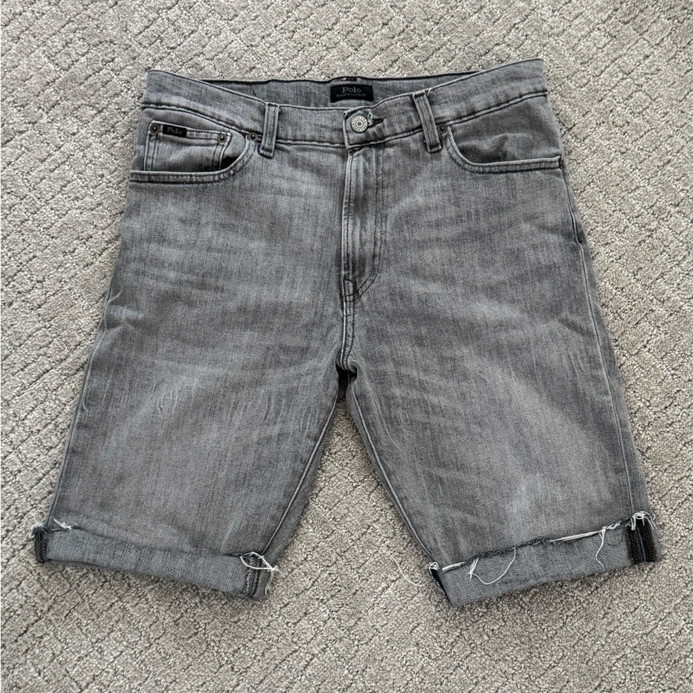 Ralph Lauren Gray Jean Shorts Casual Mid-Thigh
